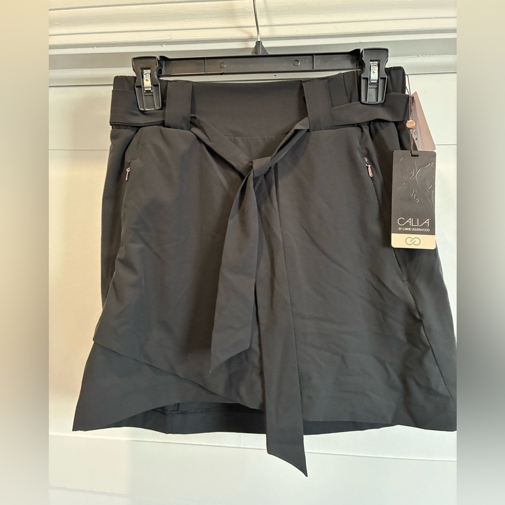 CALIA anywhere tie waist skort size XS black nwt